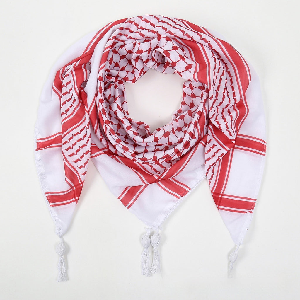 Fringed Keffiyeh Square Scarf