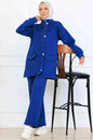 Beaded Detailed Scuba Two Piece Set | Sax Blue – NEOMODEST product image 1