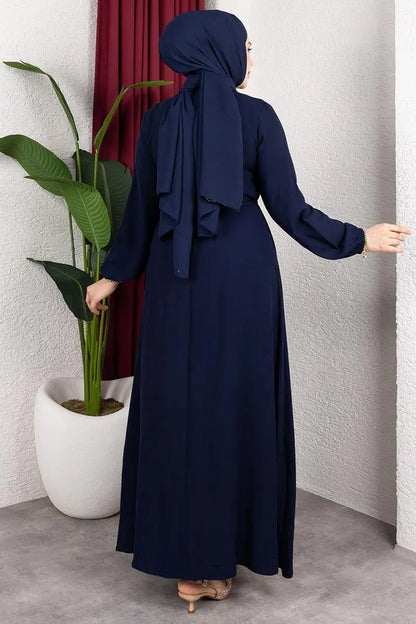 Belmando Dress With Gold Buttons | Black – NEOMODEST product image 5