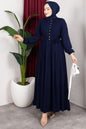 Belmando Dress With Gold Buttons | Black – NEOMODEST product image 1