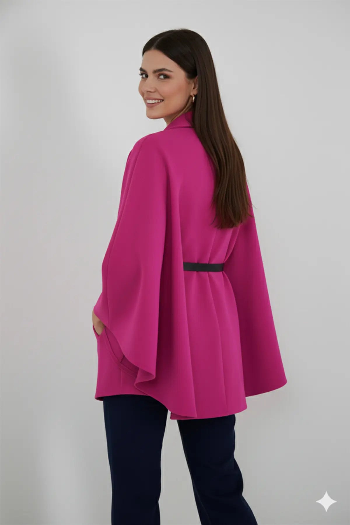 Belted Cashmere Poncho – NEOMODEST product image 3