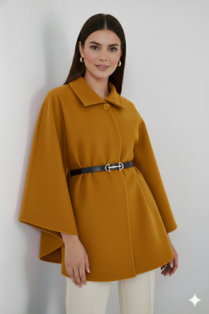 Belted Cashmere Poncho – NEOMODEST product image 1