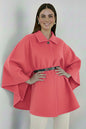 Belted Cashmere Poncho | Pink – NEOMODEST product image 1
