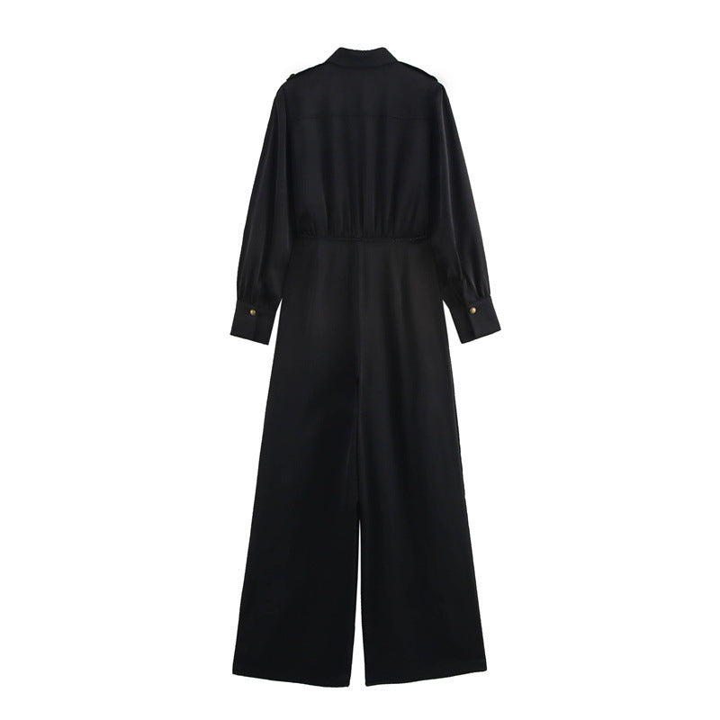 Belted Wide Leg Jumpsuit - Ladies’ jumpsuit