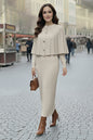 Bolero Knit Dress | Beige – NEOMODEST product image 1