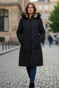 Bondit Coat With Fur Collar Detail | Black – NEOMODEST product image 1