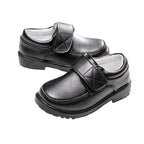 Boys Black Student Velcro British Leather Shoes - Boys’ shoes