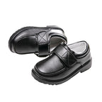 Boys Black Student Velcro British Leather Shoes - Boys’ shoes
