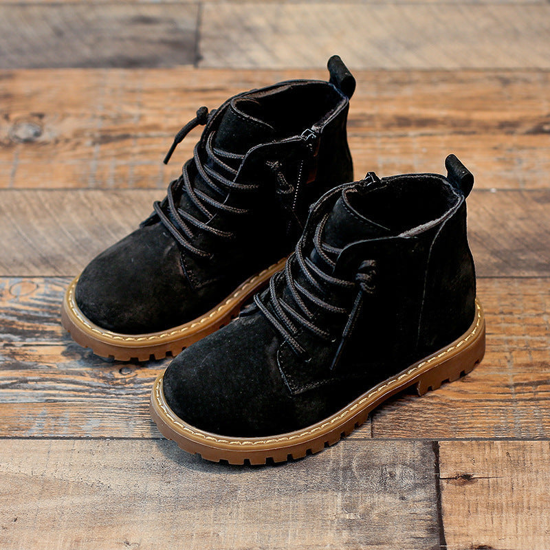 Boys Premium Boots,Children’s Classic Boots Black Army Boots Summer High Boots - Black without velvet / 21 - Children’s
