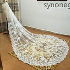 Bridal Lace Veil Embroidered Wedding Veil - Bridal Lace Veil