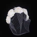 Bridal Large Flower Satin Veil Hair Hoop Headdress Wedding Dress Accessories