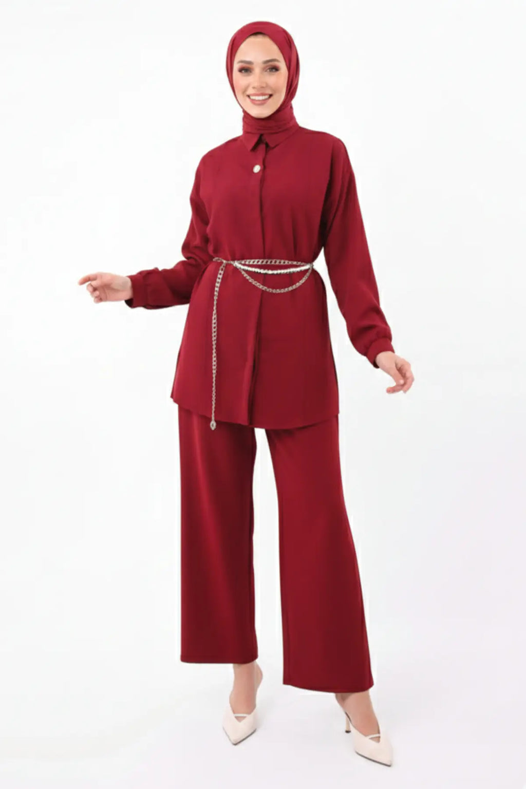 Mec Brooch Detailed Hijab Two-piece Set