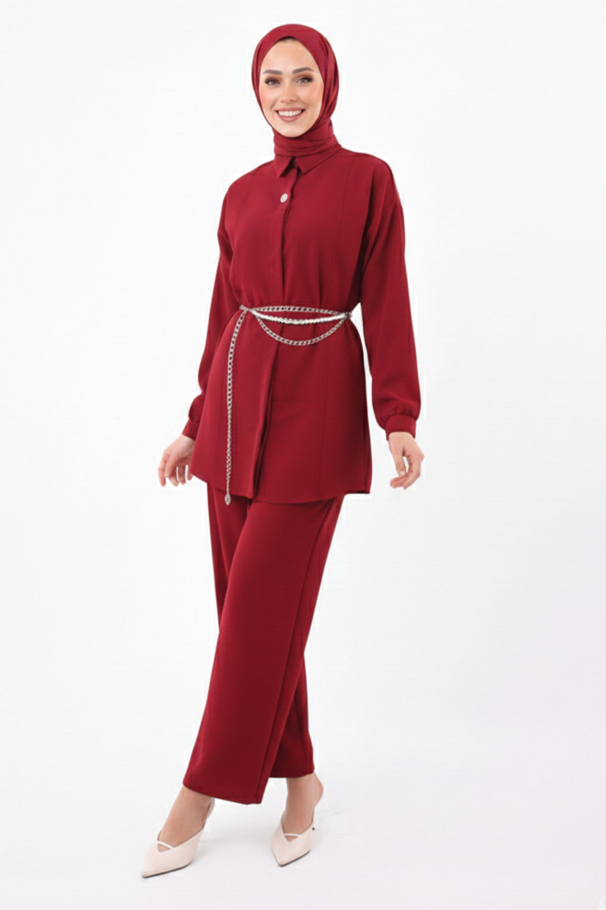 Mec Brooch Detailed Hijab Two-piece Set