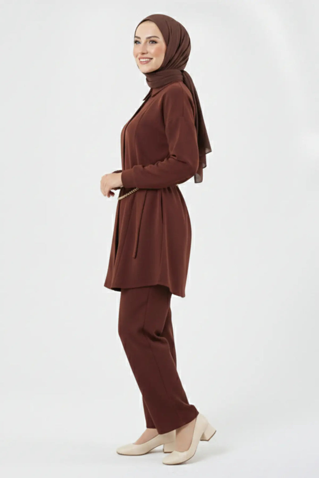 Mec Brooch Detailed Hijab Two-piece Set
