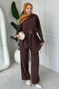 Buckled Two-piece Set | Brown – NEOMODEST product image 1