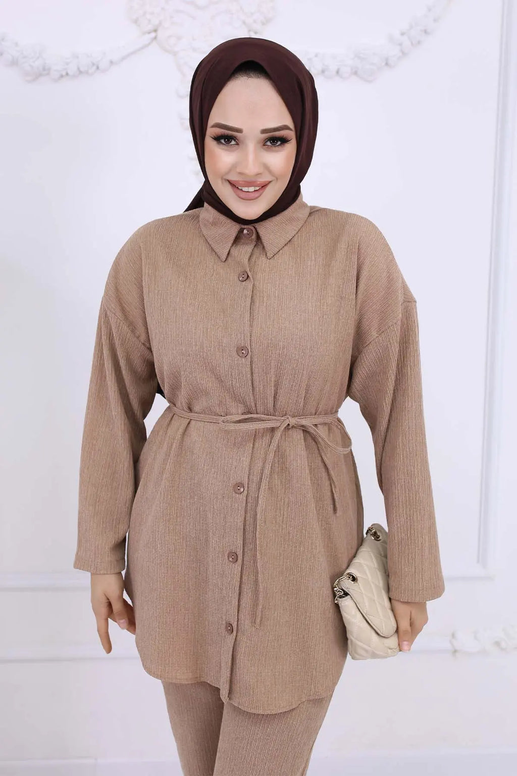 Mec Bürümcük Double Suit With Waist Belt