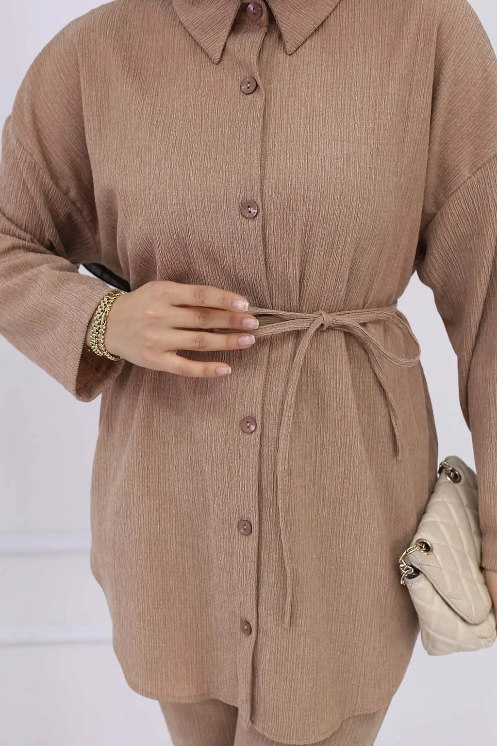 Mec Bürümcük Double Suit With Waist Belt