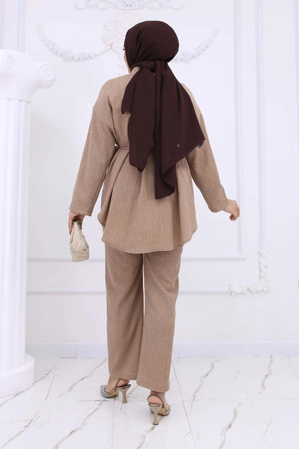 Mec Bürümcük Double Suit With Waist Belt