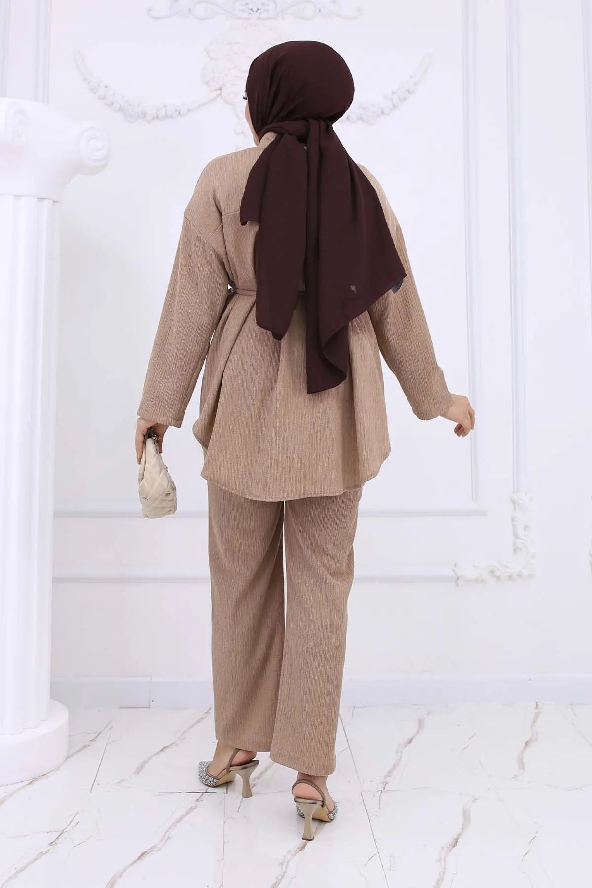 Mec Bürümcük Double Suit With Waist Belt