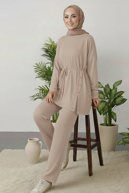 Button Detail Tunic Set | Vison – NEOMODEST product image 2