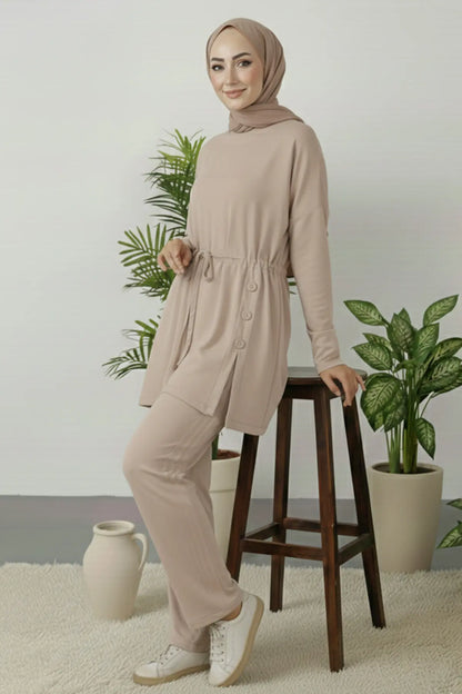 Button Detail Tunic Set | Vison – NEOMODEST product image 3