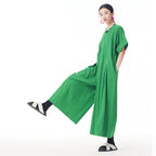 Buttoned Cargo Sleeved Summer Overalls - Women’s overall