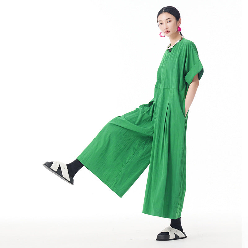 Buttoned Cargo Sleeved Summer Overalls - Women’s overall