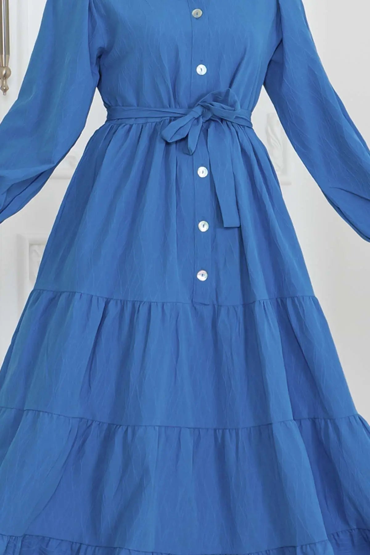 Mec Buttoned Embossed Patterned Dress