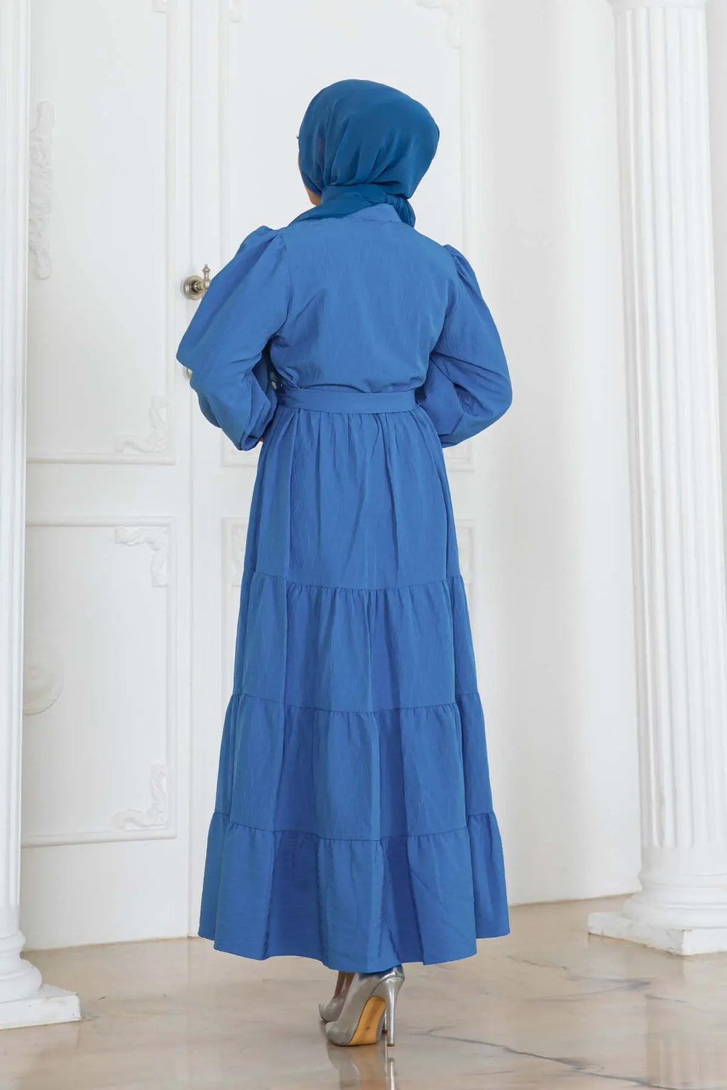Mec Buttoned Embossed Patterned Dress
