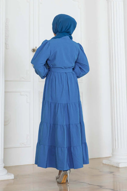 Layered Modest Dress with Button Detail – NEOMODEST product image 8