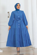 Mec Buttoned Embossed Patterned Dress