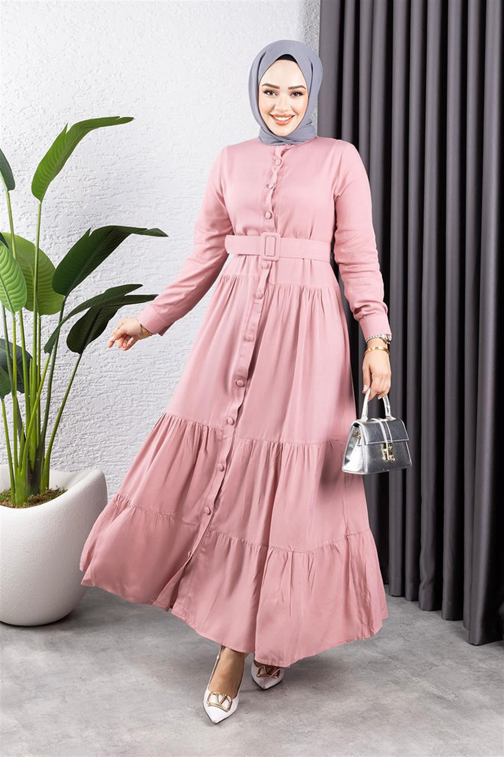 Mec Buttoned Hijab Dress