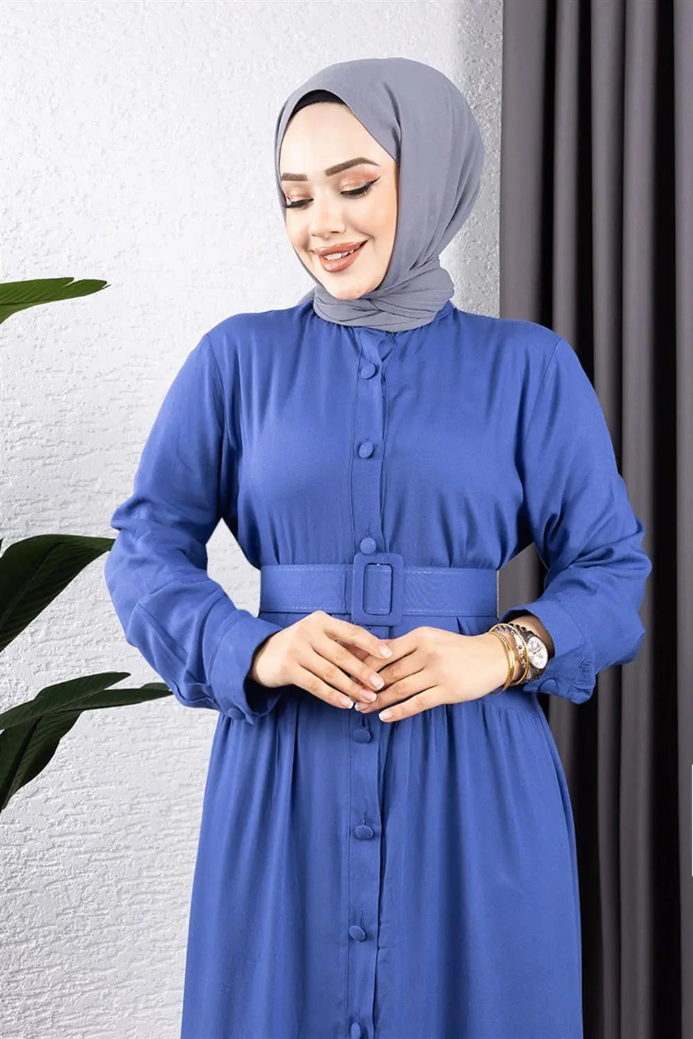 Mec Buttoned Hijab Dress
