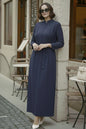 Buttoned Hijab Dress | Indigo – NEOMODEST product image 1