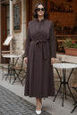 Buttoned Hijab Dress | Khaki – NEOMODEST product image 1