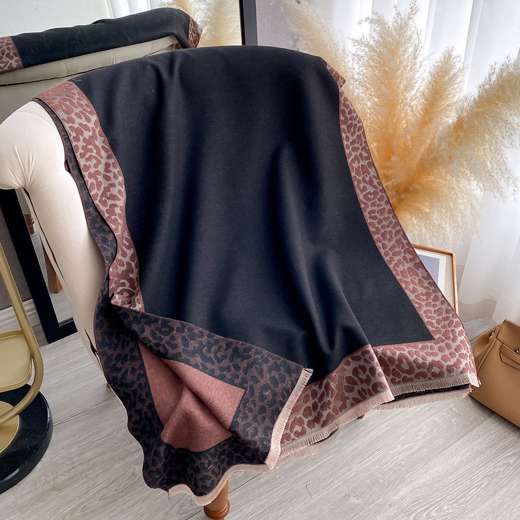 Women's Luxury Leopard Print Artificial Cashmere Scarf