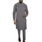 African Men's Striped Two-pieces Luxury Suit