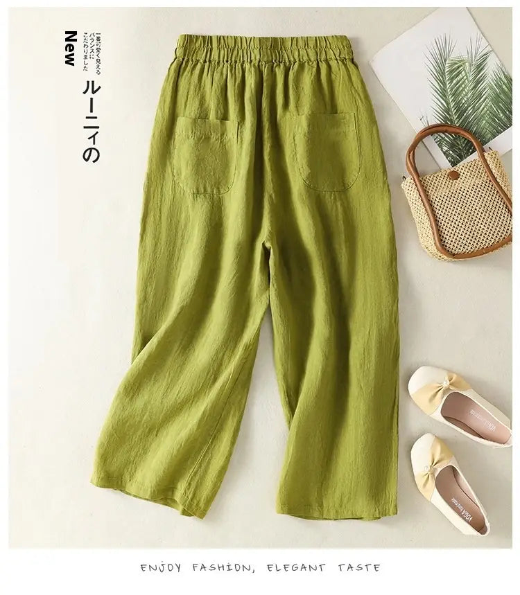 Women’s Wide Leg Cotton Linen Summer Pants