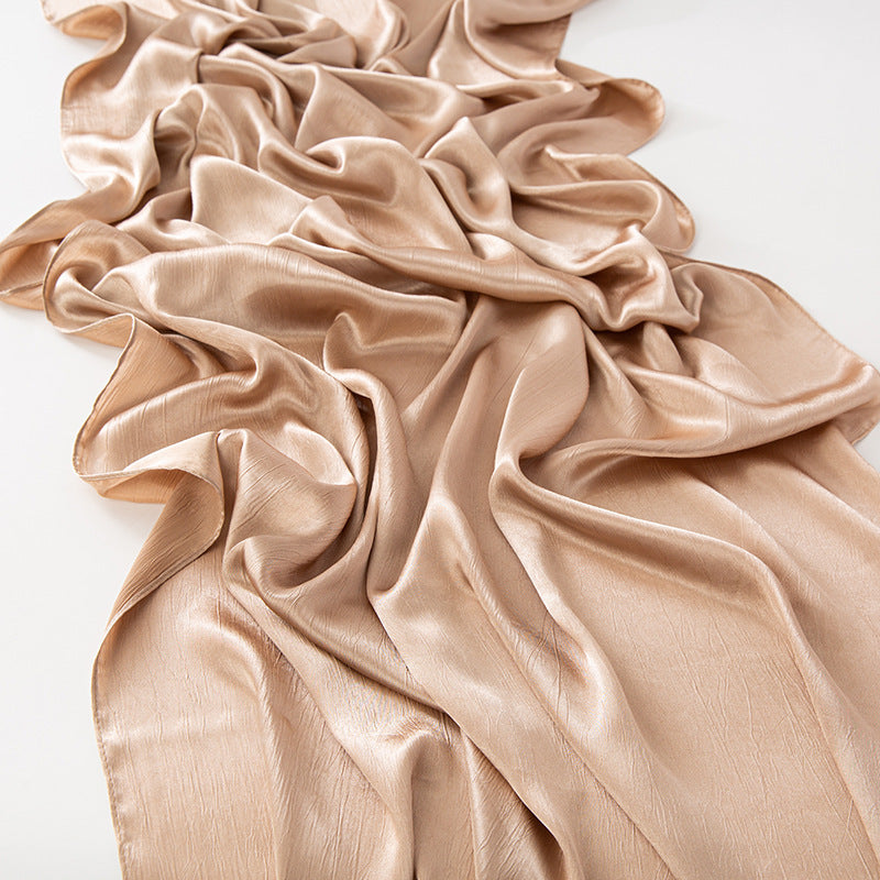 Crinkled Satin Scarf | Luxe Headscarf & Shawl