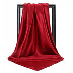 Ladies' Solid Colour Silk Satin Square Scarf, 90/90cm Headscarf, Flight Attendants' Neckerchiefs