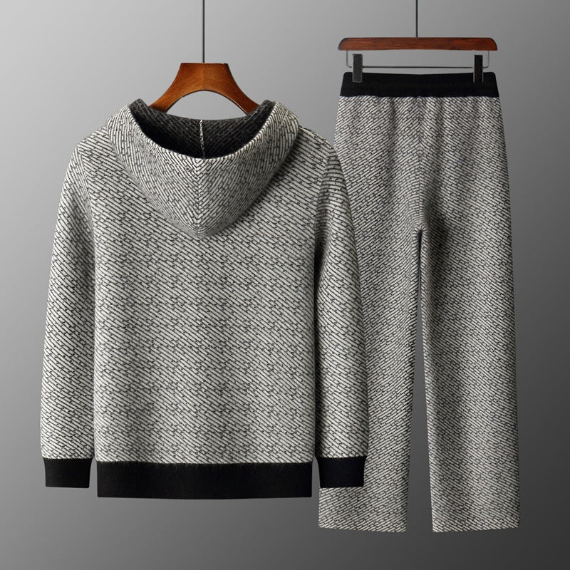Men's Hooded Casual Sweater Set