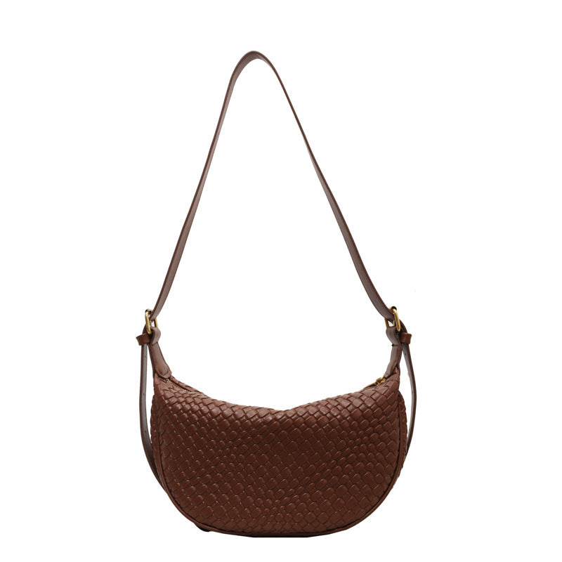 Casual Crossbody Shoulder Bag - Brown - Bag