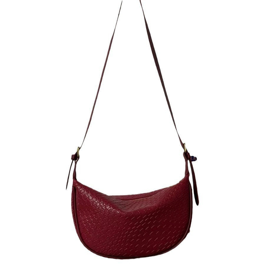 Casual Crossbody Shoulder Bag - Wine Red - Bag