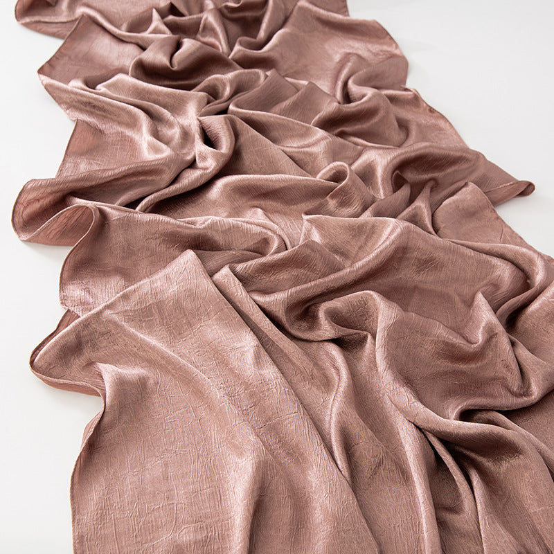 Crinkled Satin Scarf | Luxe Headscarf & Shawl
