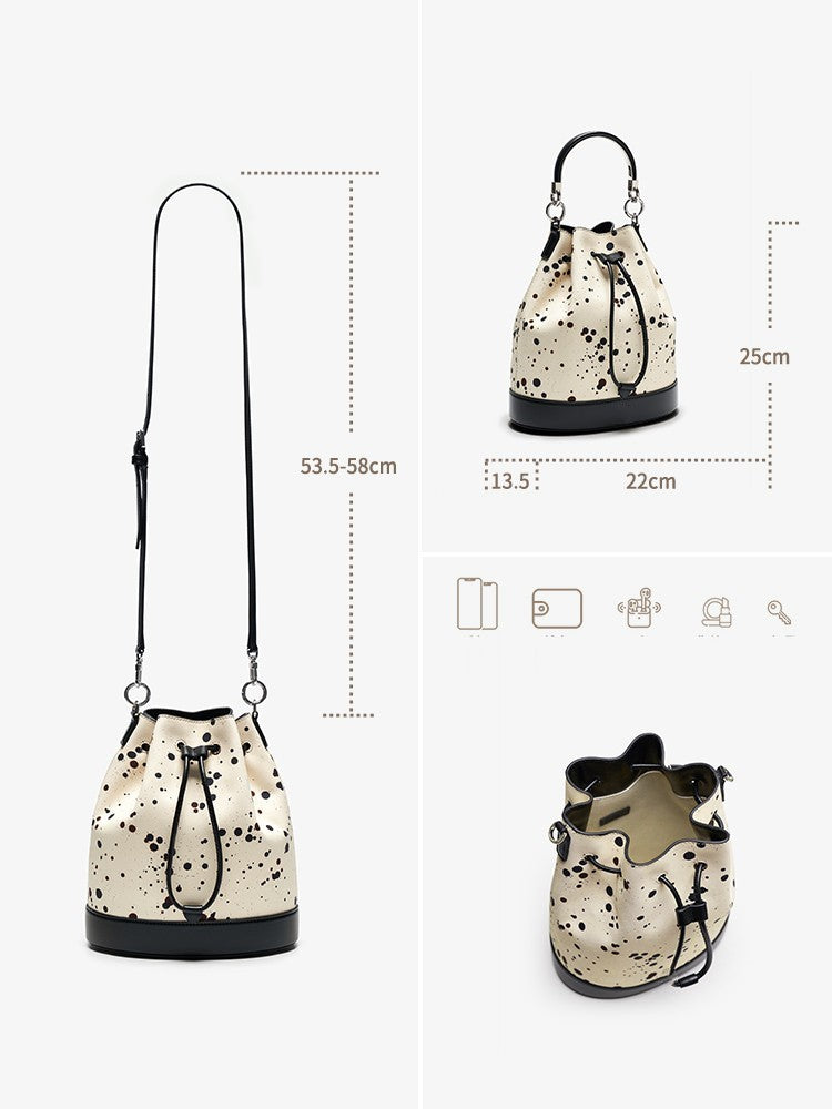 Premium Leather Bucket Bag | Large Capacity Luxury Handbag