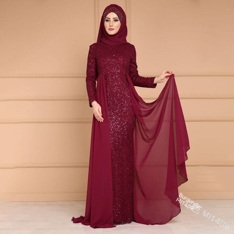 Elegant Sequinned Long Fish Tail Dress
