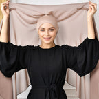 Chiffon Magnetic Buckle Fixed Anti-drop Hijab - Hijab