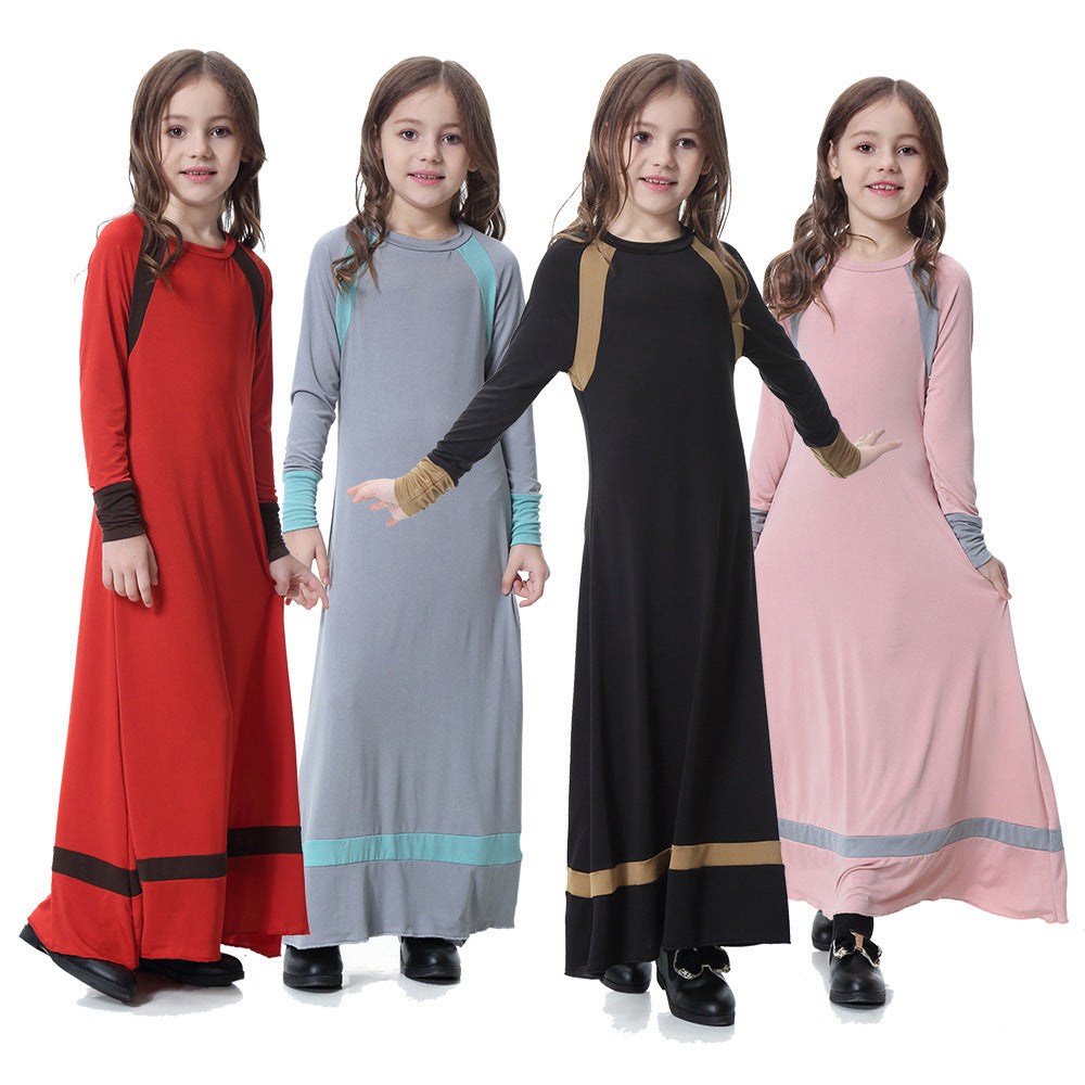 Children’s Abaya Dress Long-sleeved Modest Dress for Girls Kids’ Modest Dress - Children’s Abaya Dress