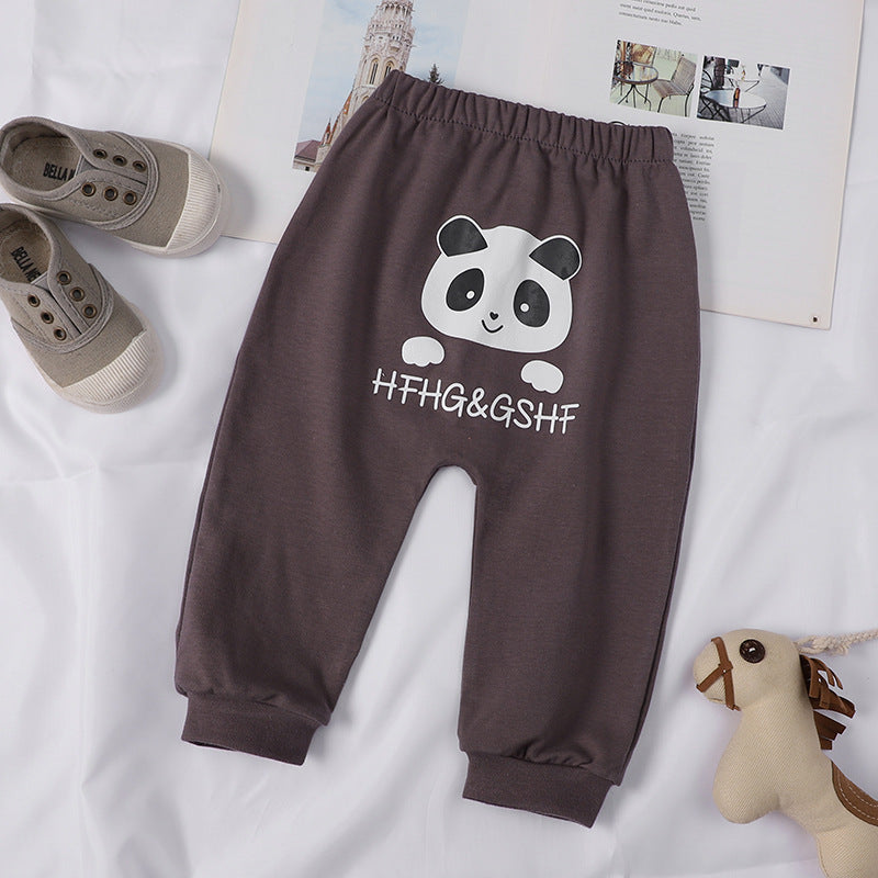 Children’s Animal Print Spring And Summer Pants - Coffee / 100 - Children’s Bottoms