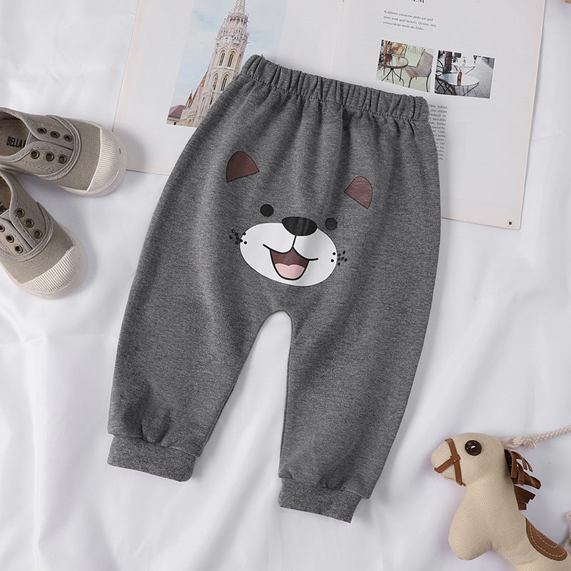 Children’s Animal Print Spring And Summer Pants - Grey / 100 - Children’s Bottoms